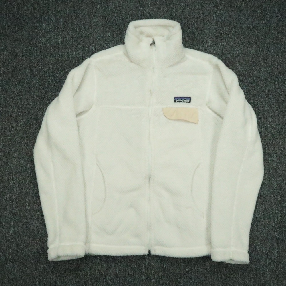 Patagonia Jacket Womens Extra Small White Full Zip Re-Tool Pockets Fleece XS